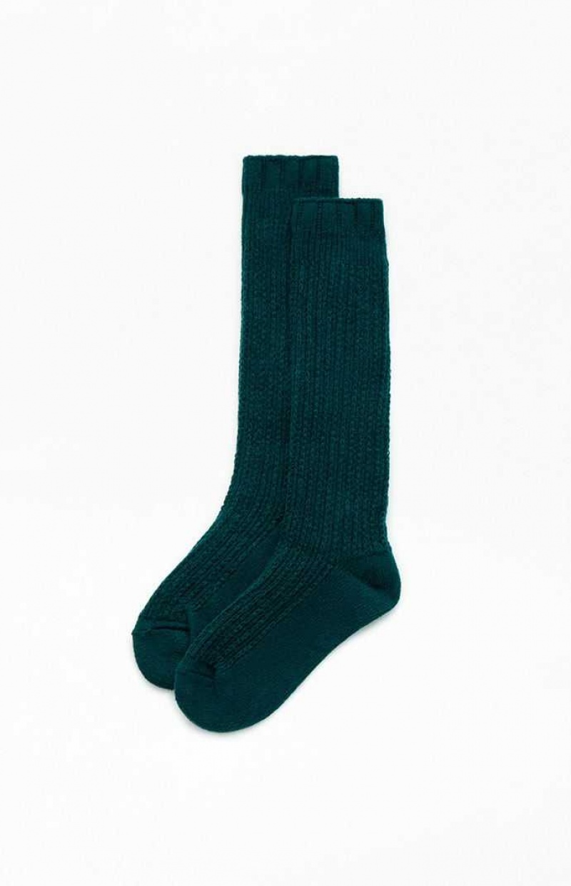 GREEN PacSun Cozy Slouchy Crew Socks | GYBIOFM-43