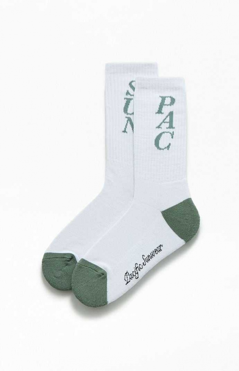 GREEN PacSun Eco Pacific Sunwear Crew Socks | XNLHBCY-41