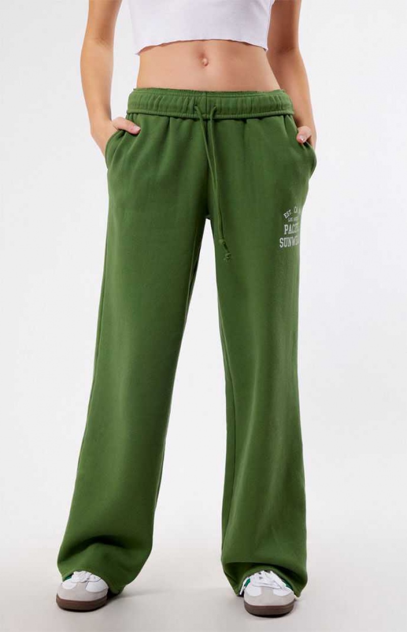 GREEN PacSun Est. CA 1980 Pacific Sunwear Wide Leg Sweatpants | PWRFSHK-63