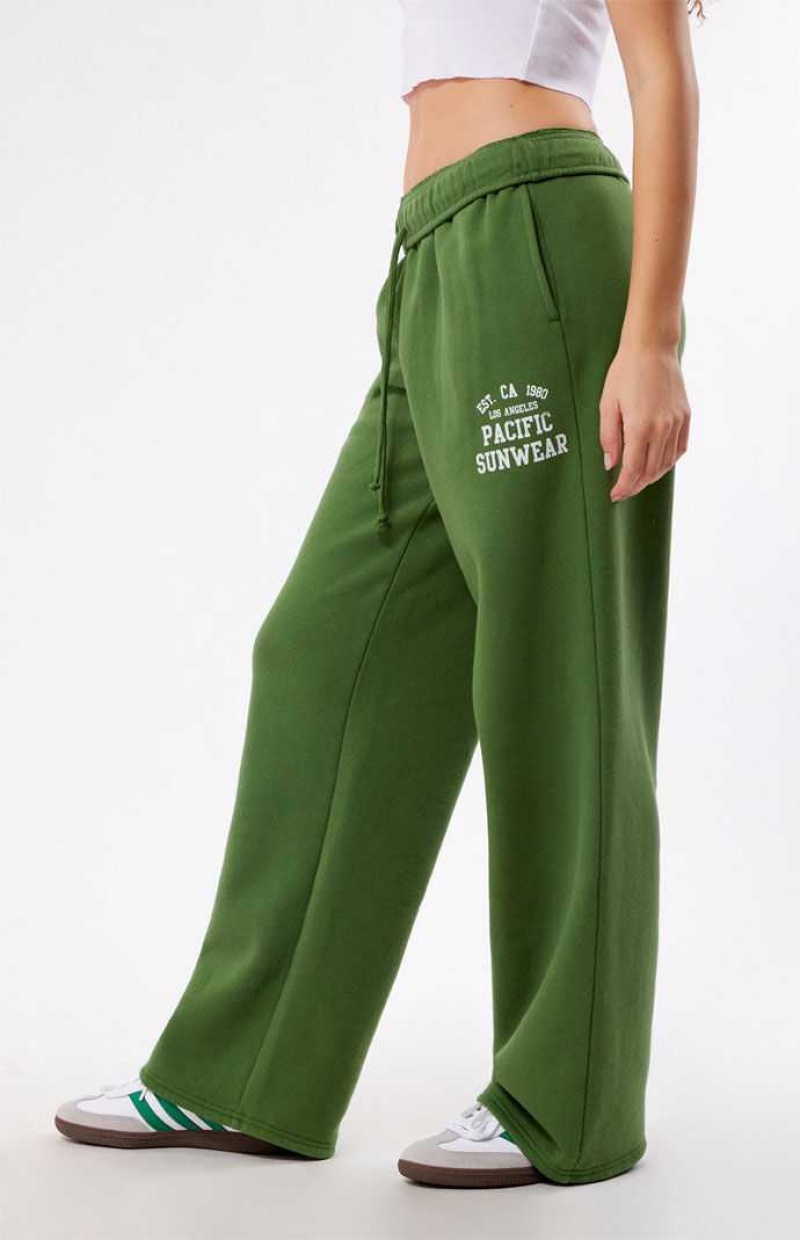 GREEN PacSun Est. CA 1980 Pacific Sunwear Wide Leg Sweatpants | PWRFSHK-63