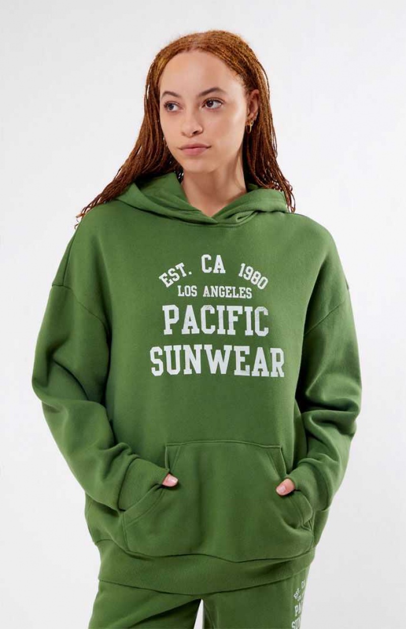 GREEN PacSun Est. CA 1980 Pacific Sunwear Oversized Hoodie | CPKIQLV-13