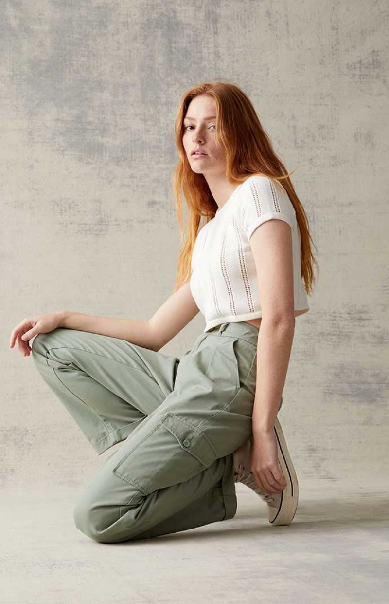 GREEN PacSun Green Cargo Trousers | SLNFAPM-84