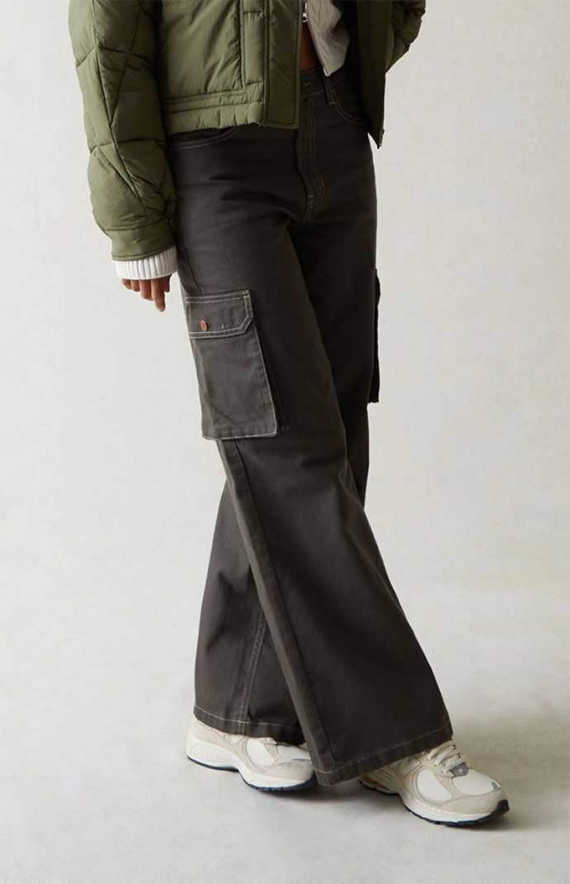 GREEN PacSun Green High Waisted Wide Leg Cargo Pants | FJYBLGT-20