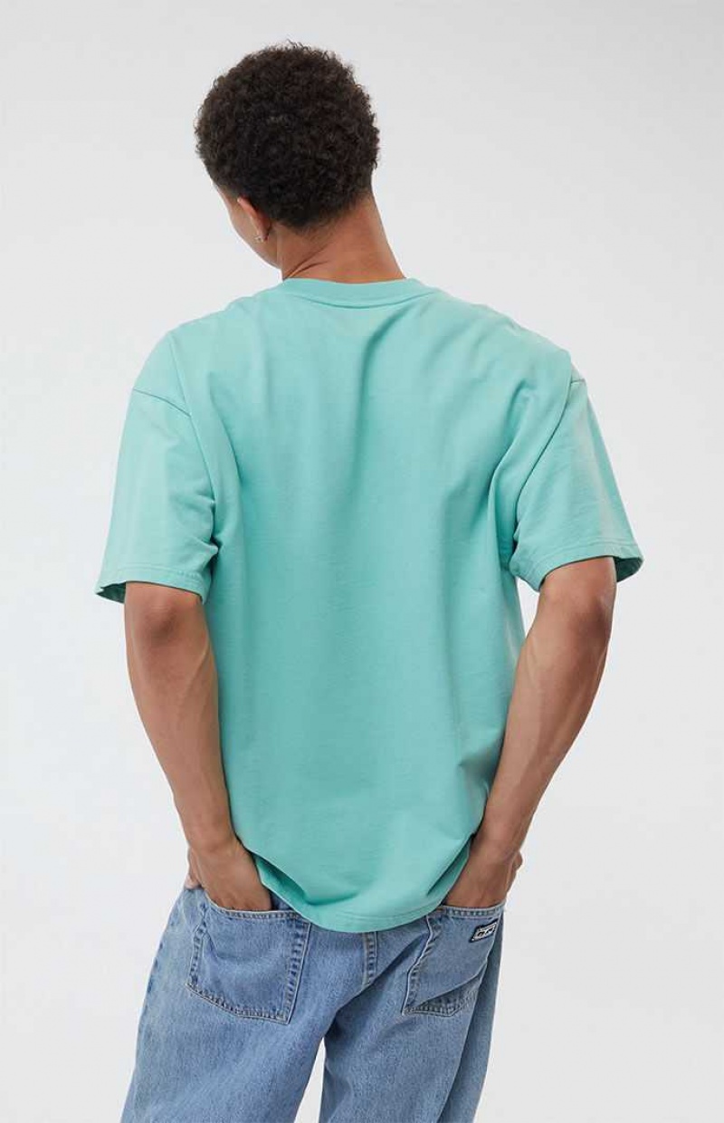 GREEN PacSun Green Oversized Terry T-Shirt | GUJBOIL-83