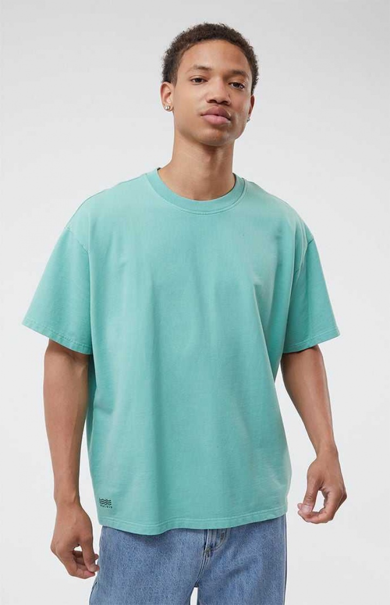 GREEN PacSun Green Oversized Terry T-Shirt | GUJBOIL-83