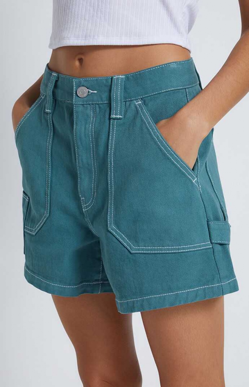 GREEN PacSun Green Workwear Cutoff Shorts | ZKUWYNV-34