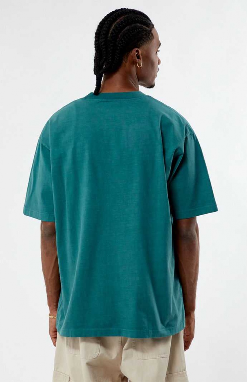 GREEN PacSun L.A Chainstitch Embroidered T-Shirt | XLOVACJ-32