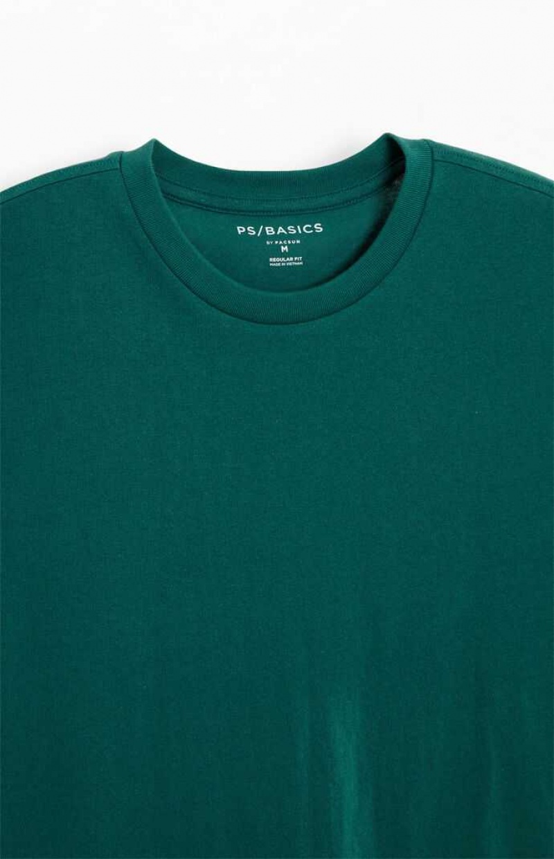 GREEN PacSun PS Basics Green Reece T-Shirt | LFAJRYC-49