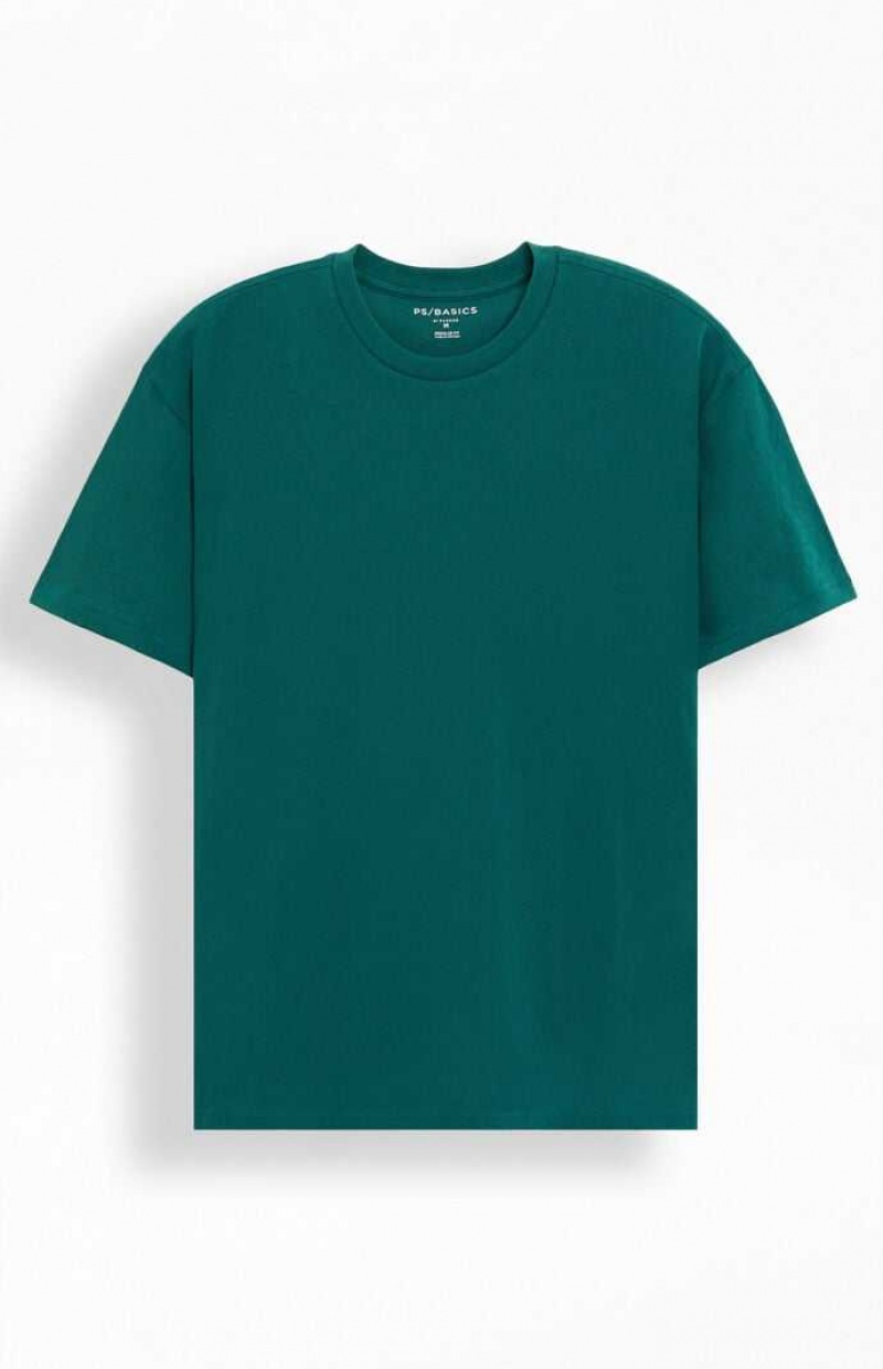 GREEN PacSun PS Basics Green Reece T-Shirt | LFAJRYC-49