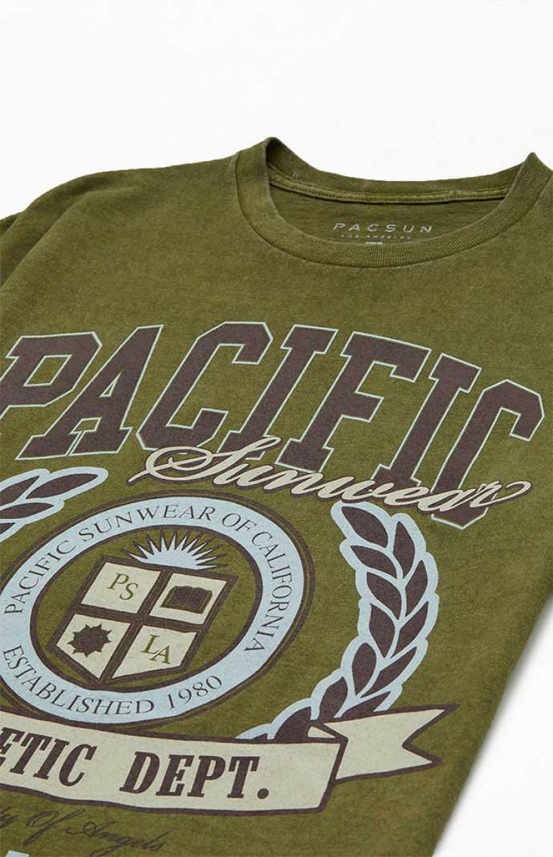 GREEN PacSun Pacific Sunwear Athletic Department T-Shirt | ENPGBWK-02