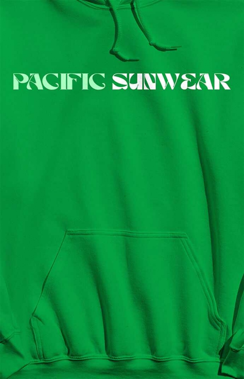 GREEN PacSun Pacific Sunwear Hoodie | QFKCREW-91