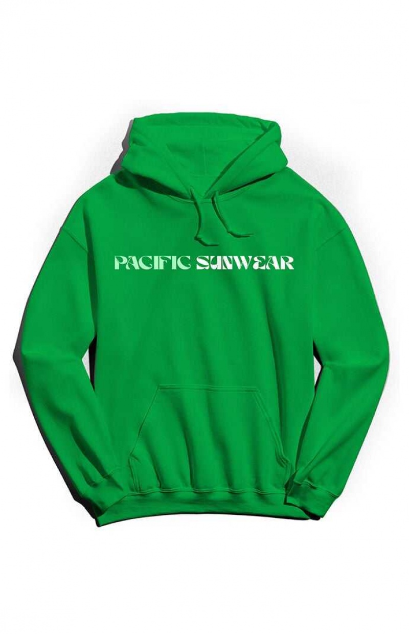 GREEN PacSun Pacific Sunwear Hoodie | QFKCREW-91