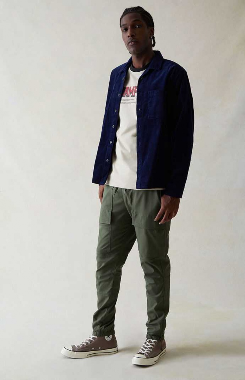 GREEN PacSun Performance Olive Slim Joggers | QDXGOTK-05