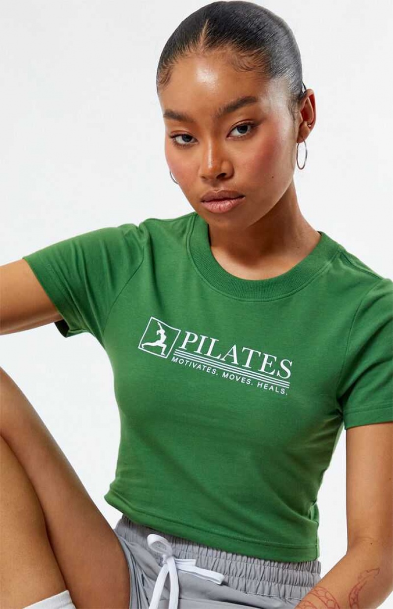 GREEN PacSun Pilates Baby T-Shirt | DBWUHNQ-50