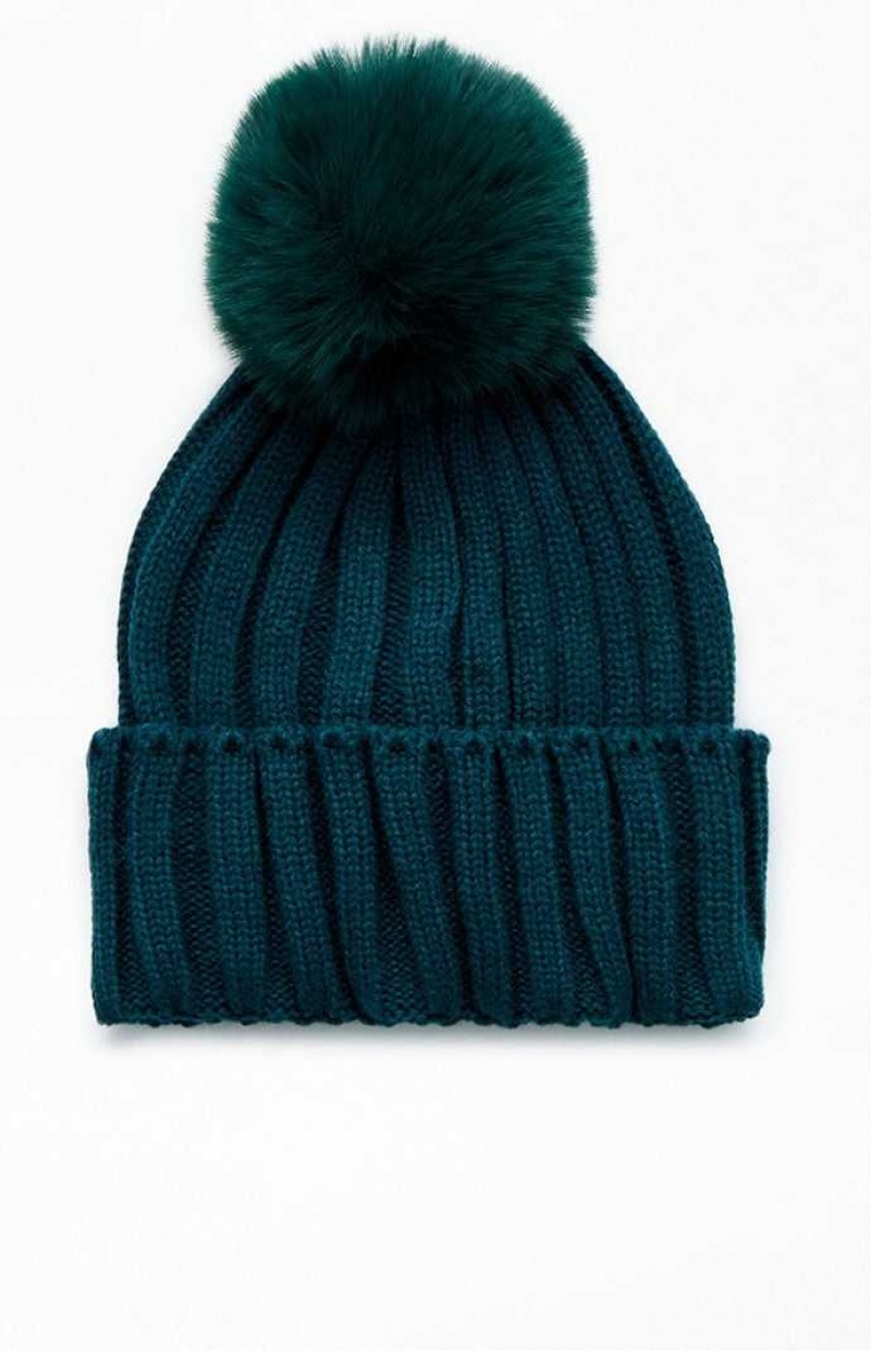 GREEN PacSun Pom Pom Beanie | QHRLWYM-41