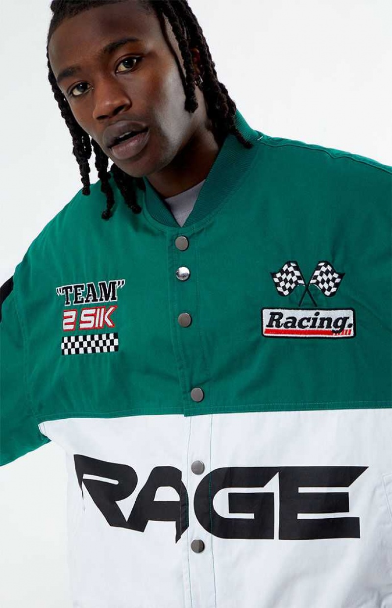 GREEN PacSun Rage Racing Jacket | WEKHYBX-12