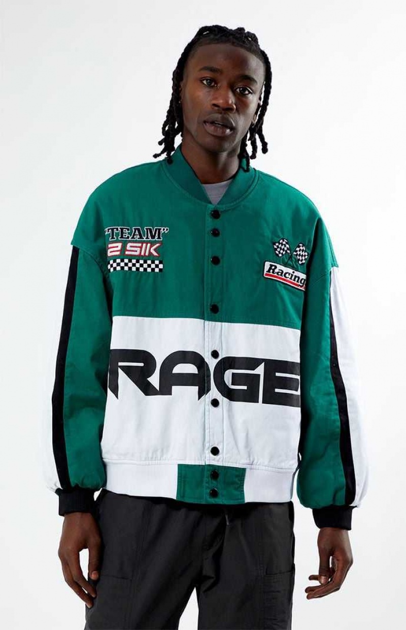 GREEN PacSun Rage Racing Jacket | WEKHYBX-12