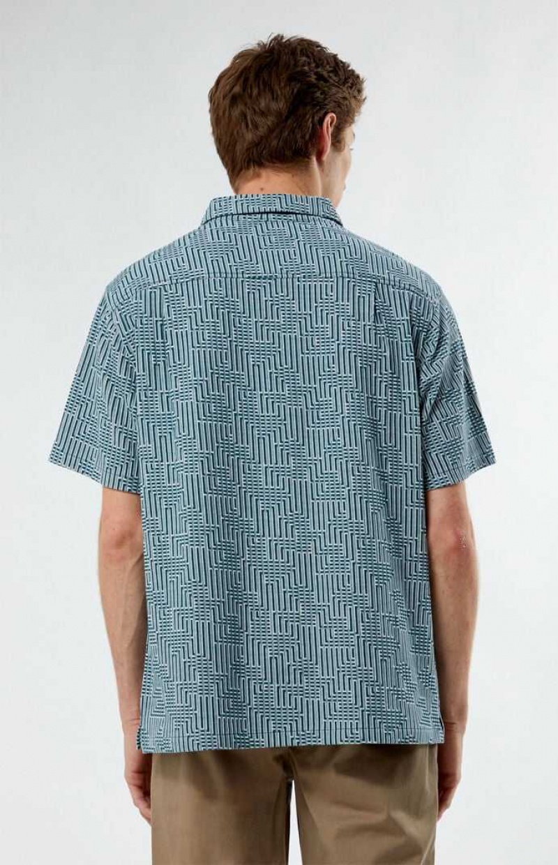 GREEN PacSun Santiago Green Camp Shirt | ZXVKYHO-87