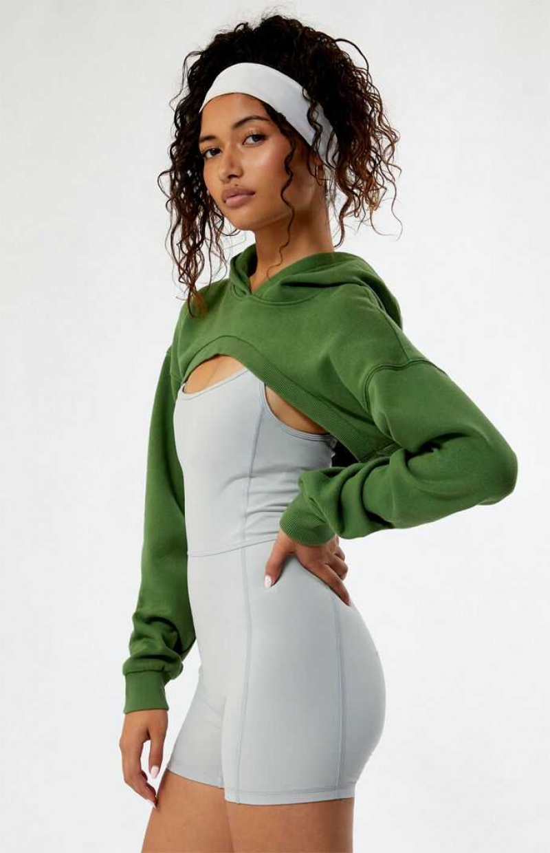 GREEN PacSun Shrug Hoodie | ZYTVBQJ-43