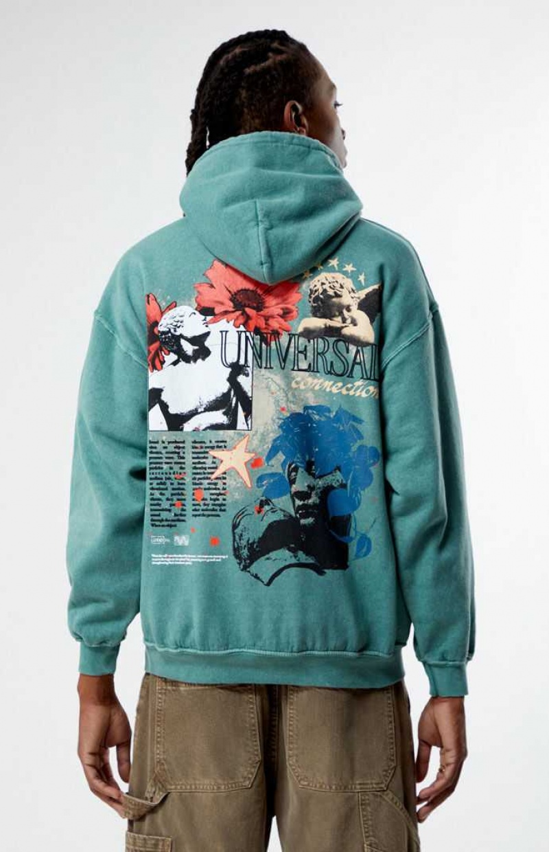 GREEN PacSun Universal Connection Hoodie | POYMQFL-79