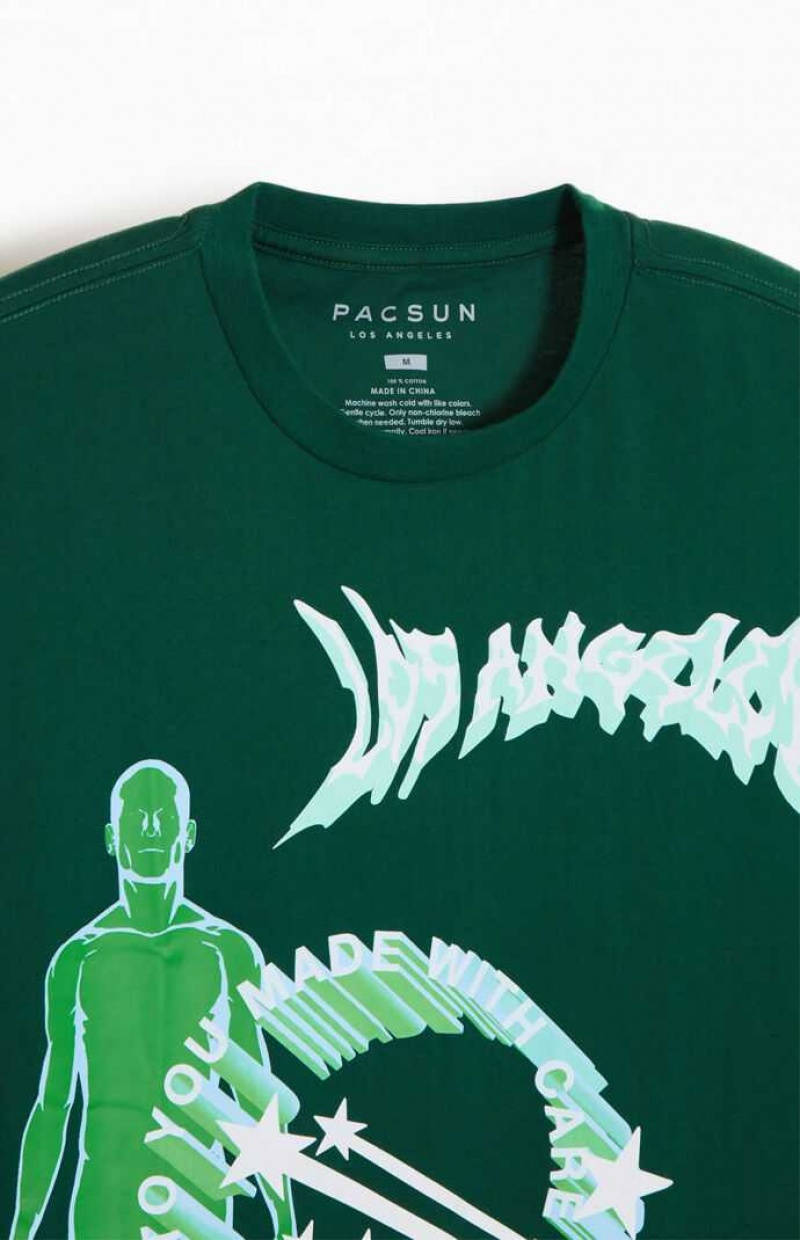 GREEN PacSun With Care Oversized T-Shirt | GAYPDLS-02