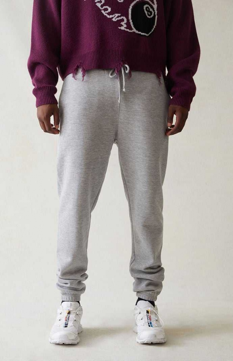 HEATHER GREY PacSun Gray Sweatpants | VRATNIX-46