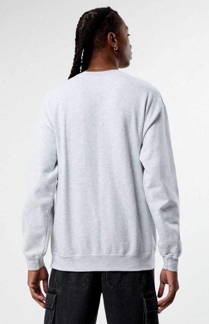 HEATHER GREY PacSun Los Angeles College Crew Neck Sweatshirt | SBPFYUR-93