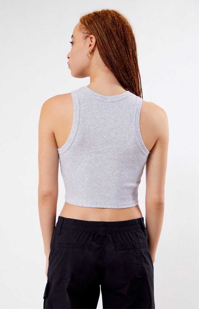 HEATHER GREY PacSun Love & Cherries Tank Top | ZHWXUCS-27