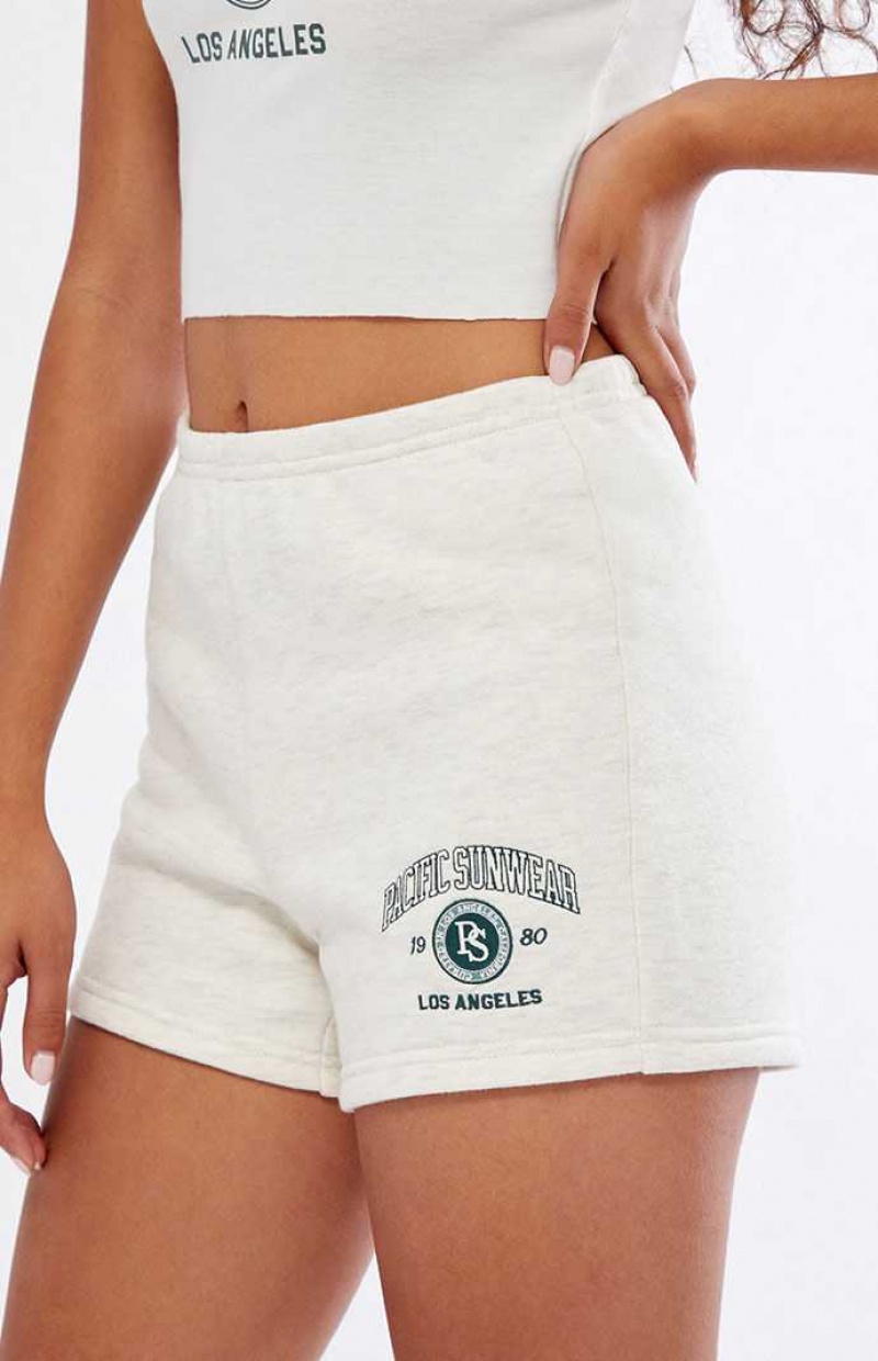 HEATHER OATMEAL PacSun Pacific Sunwear Collegiate Slim Sweat Shorts | SOEXHKW-35