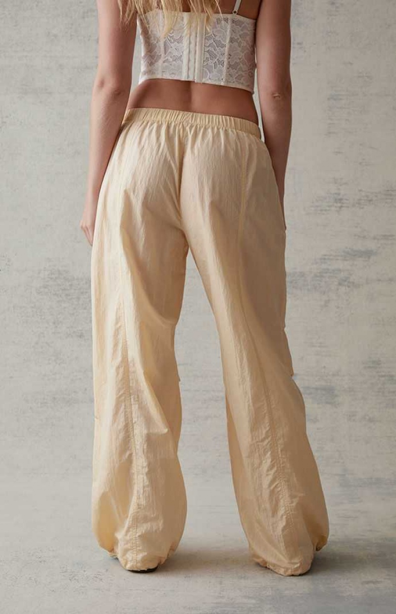 IVORY PacSun Crinkle Bungee Pull-On Pants | VYXMCKS-74