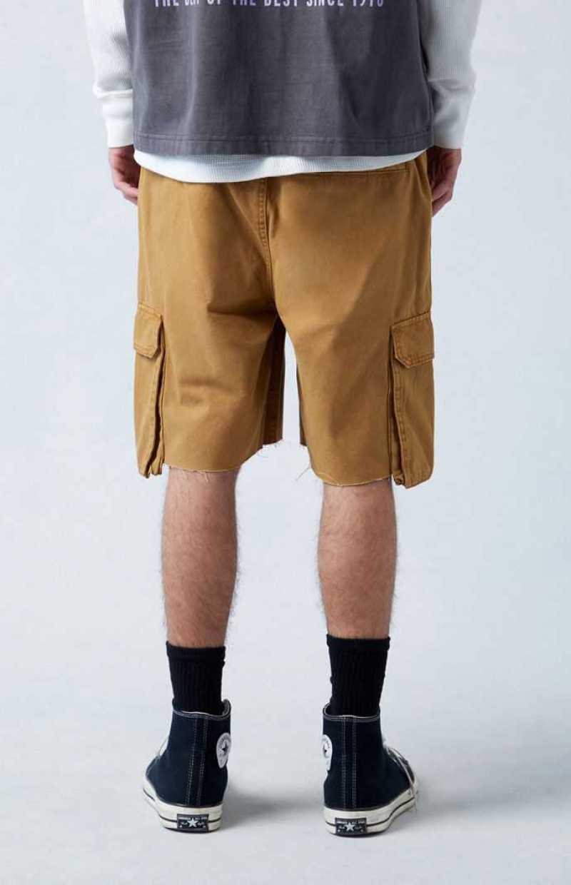 KHAKI PacSun Eco Khaki Baggy Cargo Shorts | LKFCEAB-78