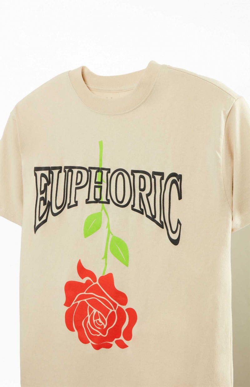 KHAKI PacSun Euphoric T-Shirt | MJZKDEW-21