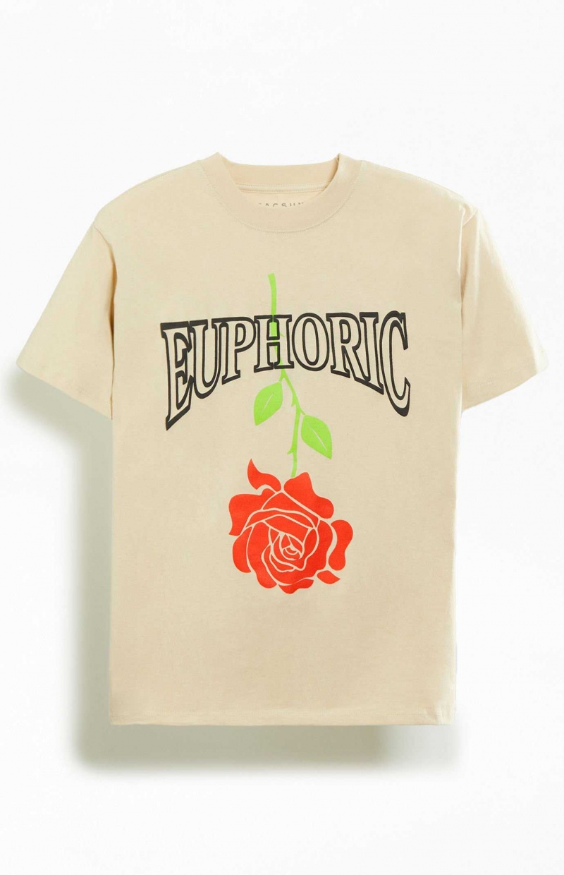 KHAKI PacSun Euphoric T-Shirt | MJZKDEW-21