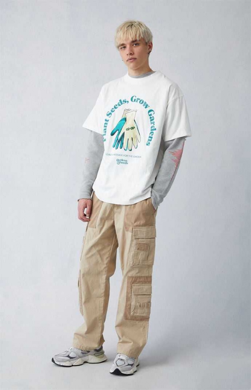 KHAKI PacSun Khaki Canvas Baggy Cargo Pants | CLKNASY-15