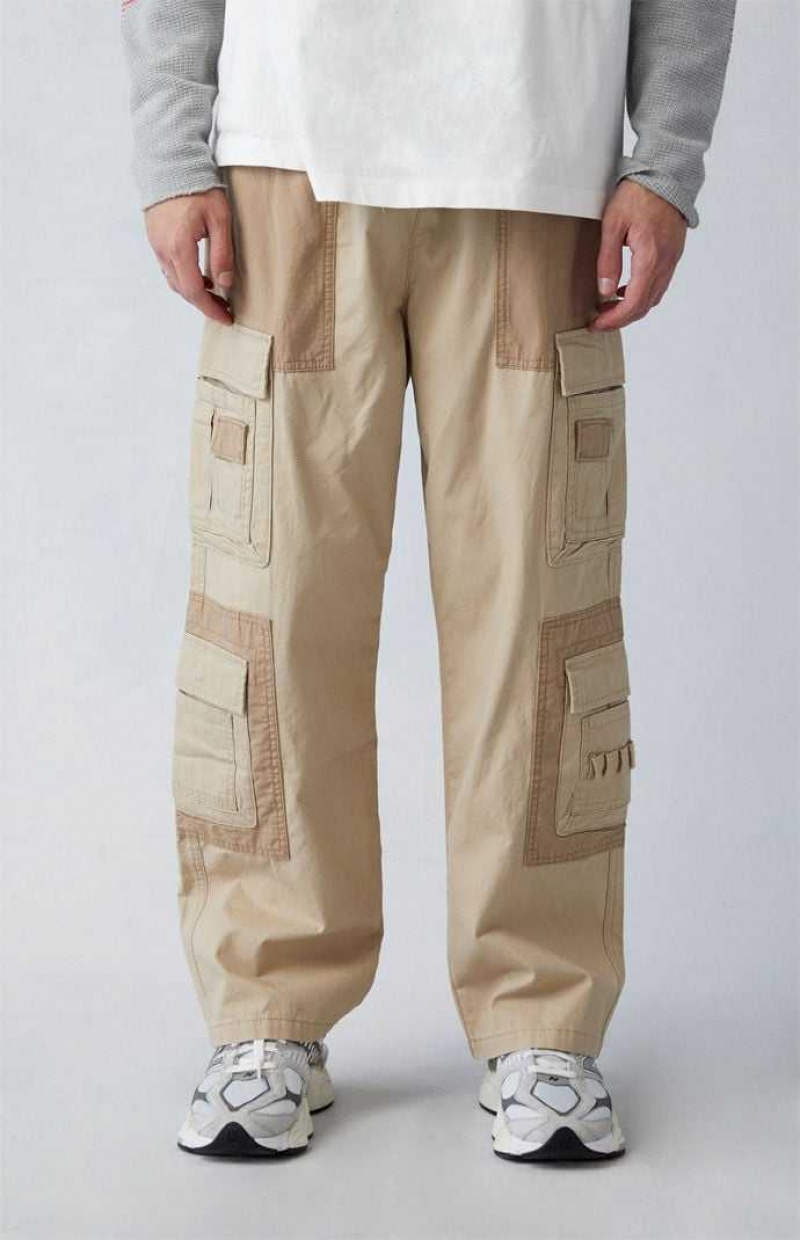 KHAKI PacSun Khaki Canvas Baggy Cargo Pants | CLKNASY-15