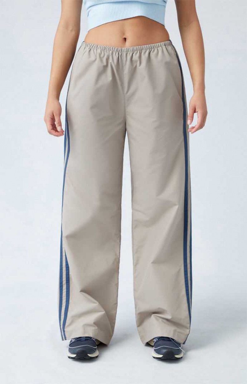 KHAKI PacSun Khaki Wide Leg Track Pants | CQBDJOA-02