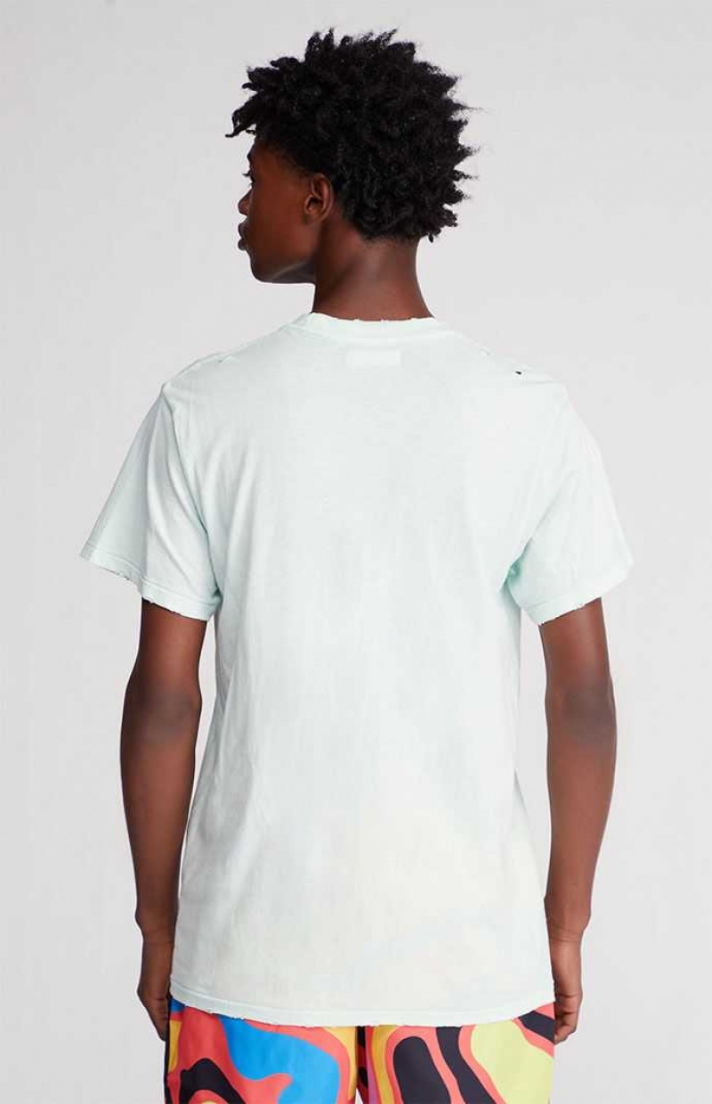 LIGHT BLUE PacSun Distressed Pocket T-Shirt | BYGOUTL-27