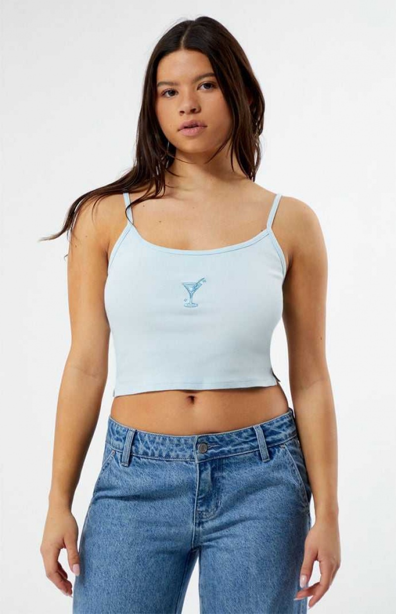 LIGHT BLUE PacSun Martini Tank Top | VYEPCTA-91