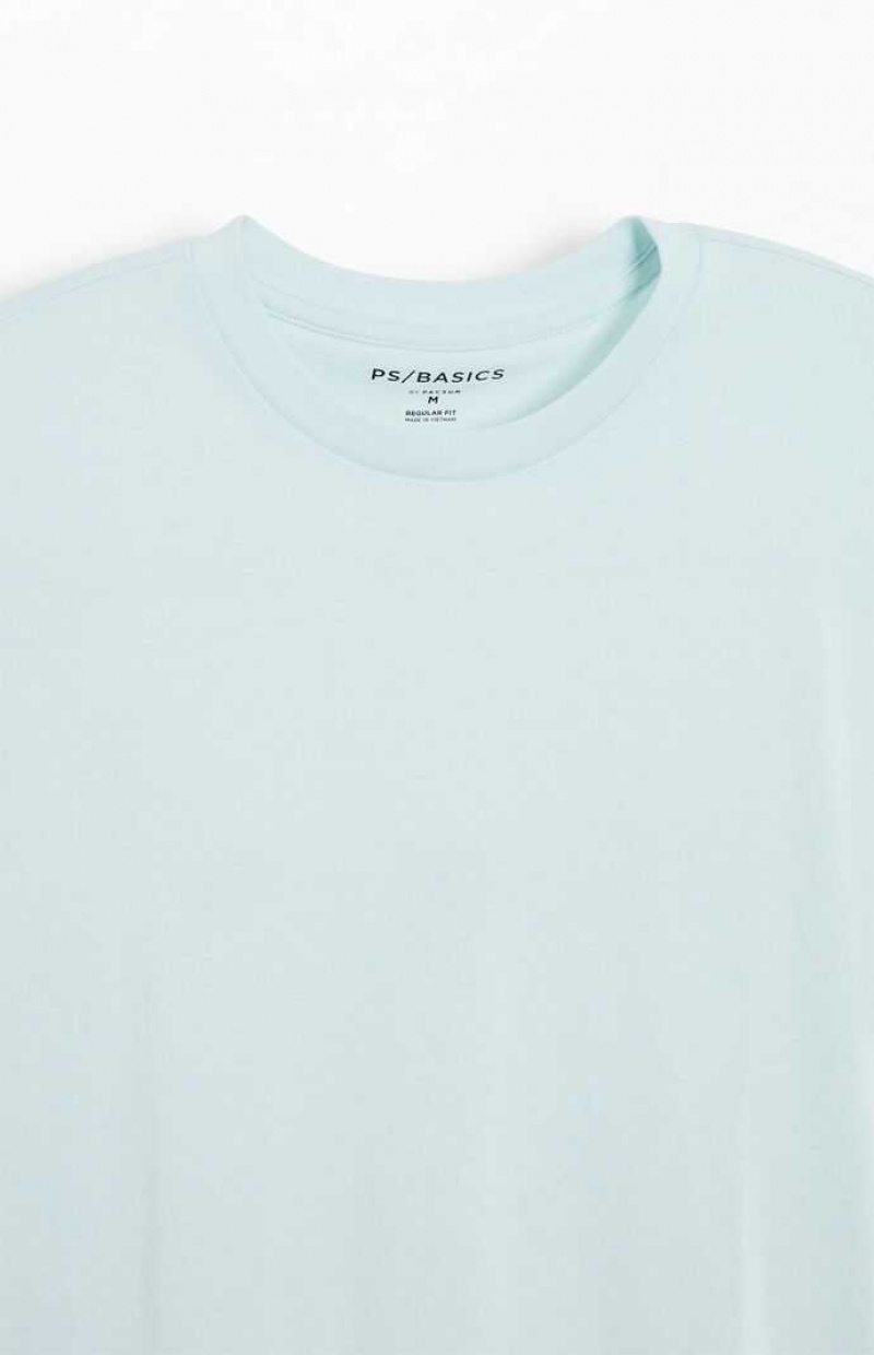 LIGHT BLUE PacSun PS Basics Reece T-Shirt | PQWGJIR-42