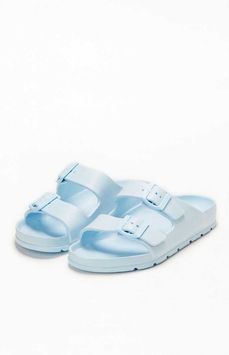 LIGHT BLUE PacSun Women's Buckle Strap Sandals | GCZFKBT-24