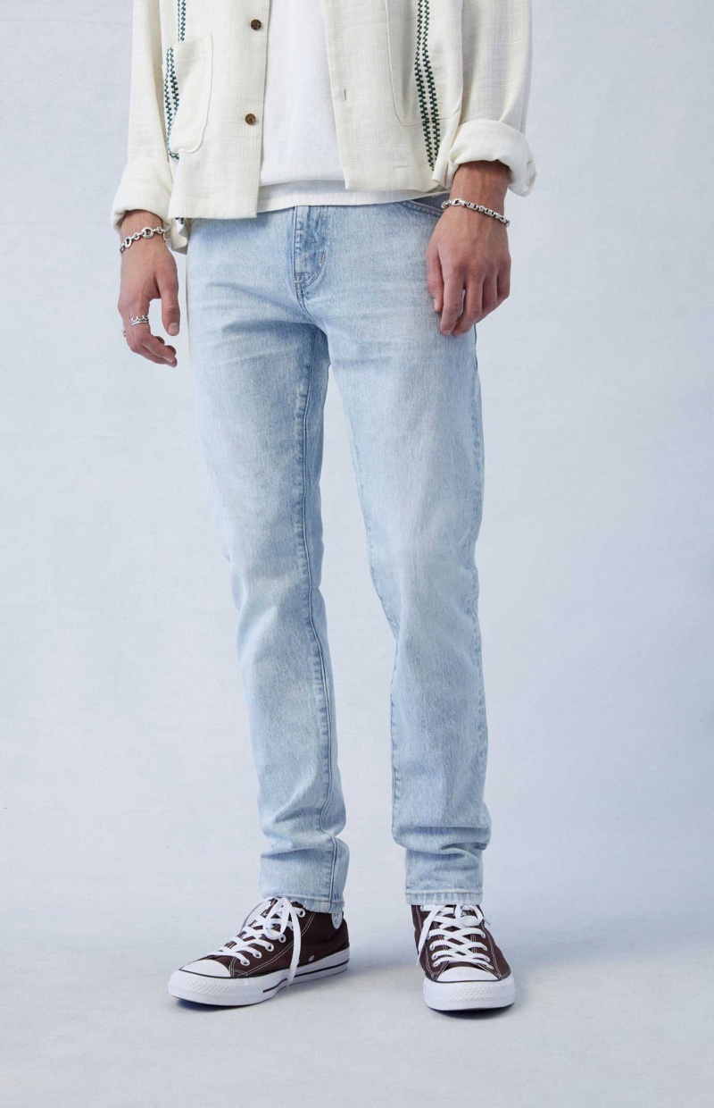 LIGHT INDIGO PacSun Eco Comfort Stretch Light Indigo Slim Jeans | XHSLWEM-58