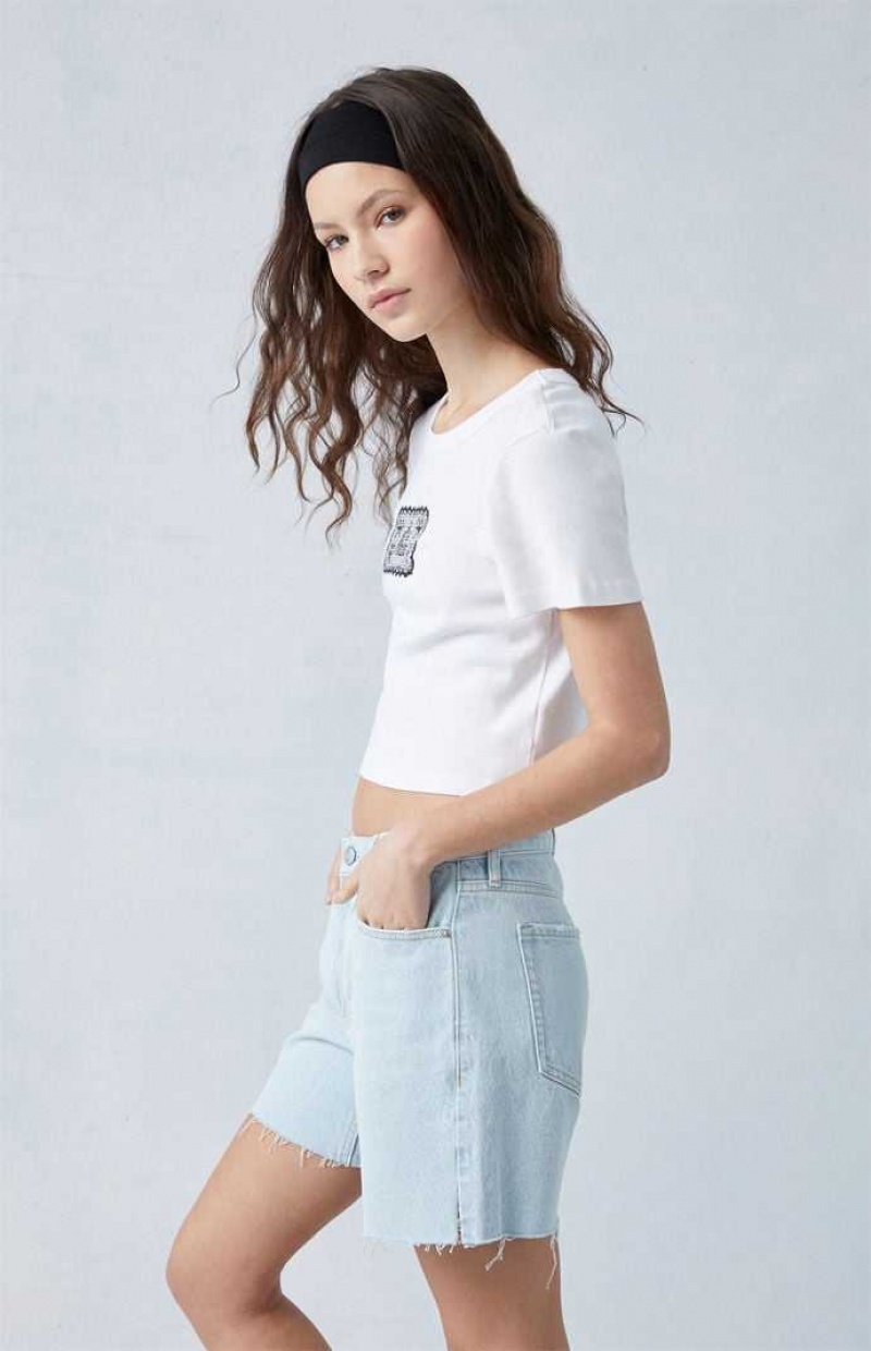 LIGHT INDIGO PacSun Eco Light Indigo Mid Rise Baggy Denim Shorts | ZVXRHBI-82