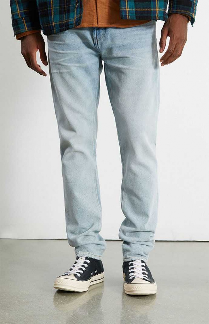 LIGHT INDIGO PacSun Eco Light Wash Slim Taper Rigid Jeans | VSYBJXO-72