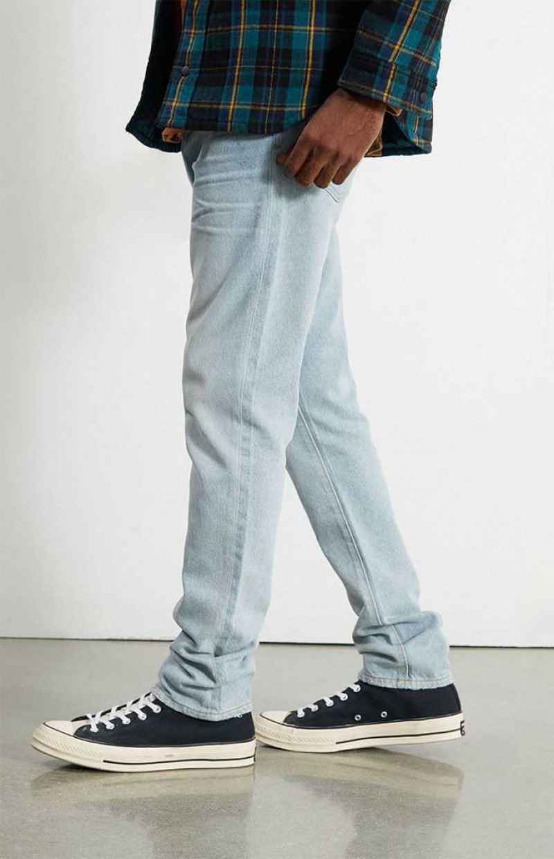 LIGHT INDIGO PacSun Eco Light Wash Slim Taper Rigid Jeans | VSYBJXO-72