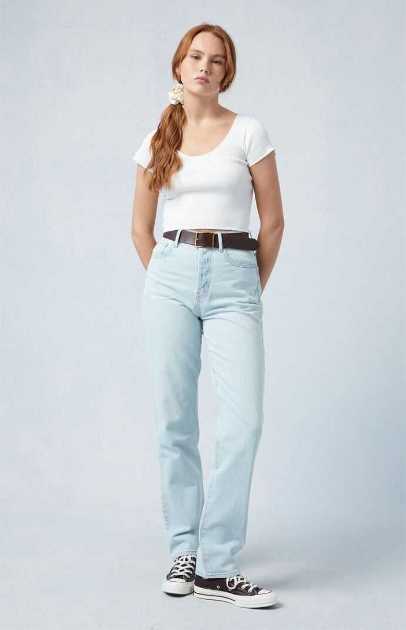 LIGHT INDIGO PacSun Light Blue Dad Jeans | EWXJBAD-64