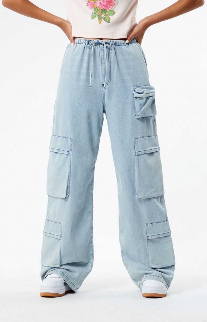 LIGHT INDIGO PacSun Light Indigo Pull-On Cargo Pants | RJIKTDQ-23