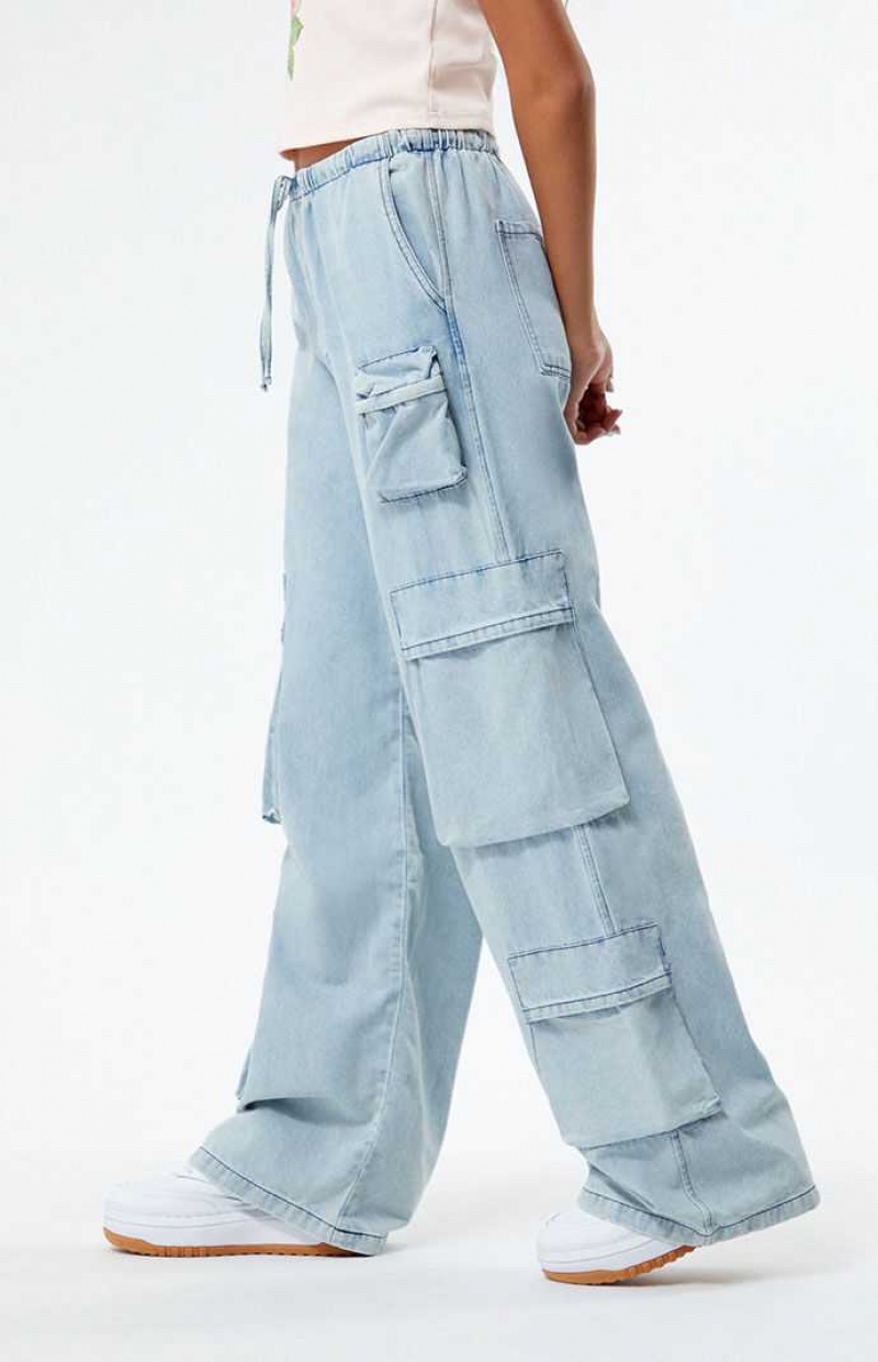 LIGHT INDIGO PacSun Light Indigo Pull-On Cargo Pants | RJIKTDQ-23