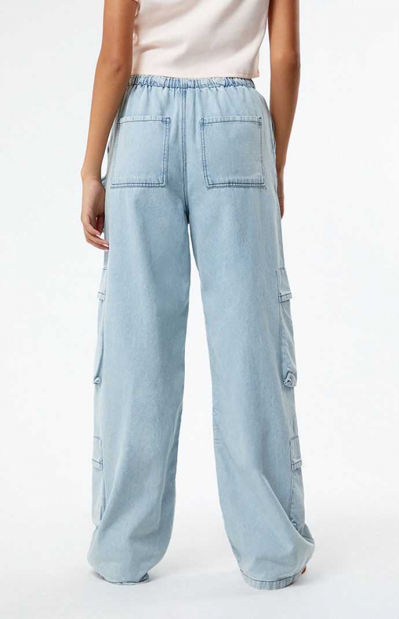 LIGHT INDIGO PacSun Light Indigo Pull-On Cargo Pants | RJIKTDQ-23