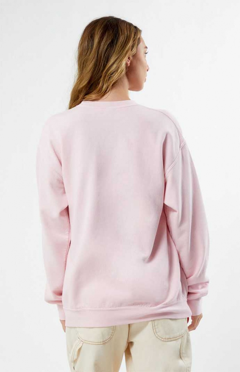 LIGHT PINK PacSun Athletic Club Crew Neck Sweatshirt | OGQHWZK-75