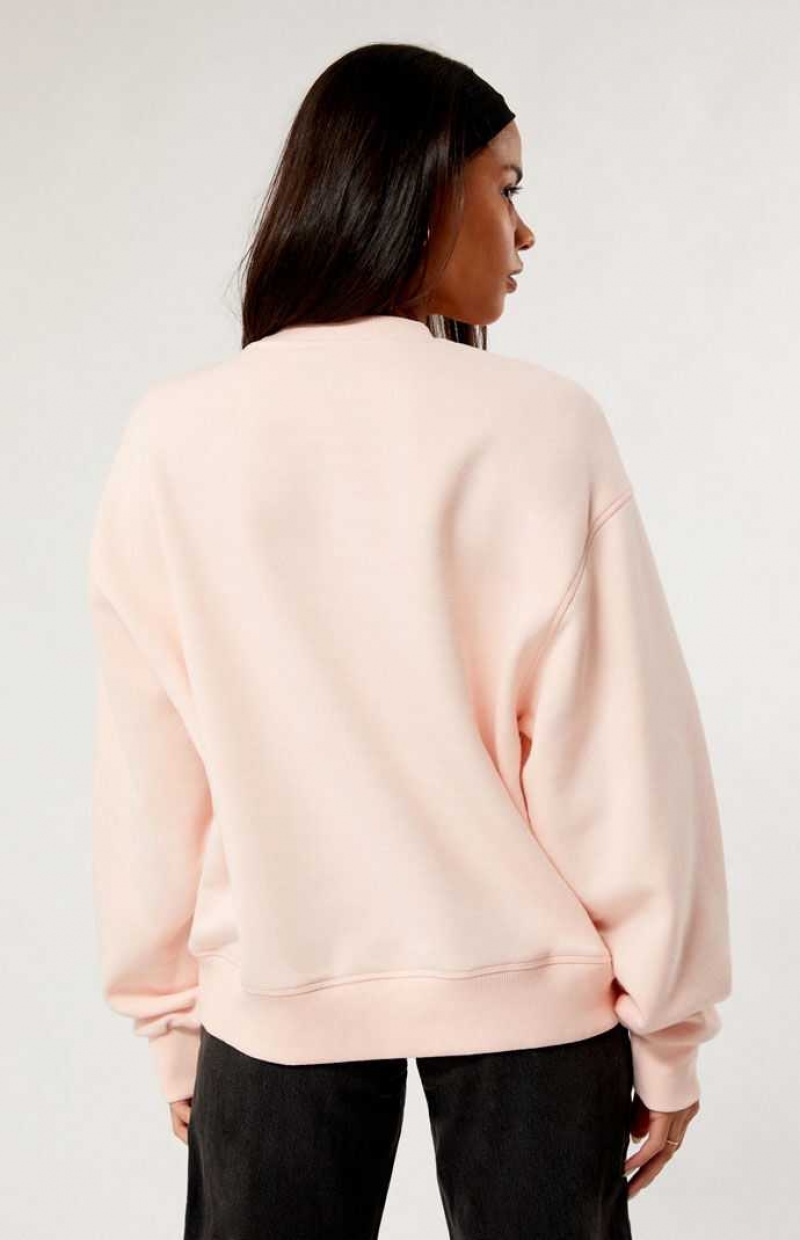 LIGHT PINK PacSun Cherry Cocktail Crew Neck Sweatshirt | GXVQUBL-94